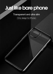 Case For iPhone 11 Clear Silicone With Silver Edge