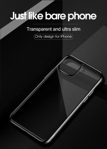 Case For iPhone 11 Pro Max Bulk Pack of 10 X Clear Silicone With Black Edge