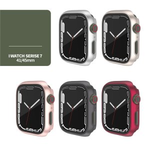 Case Screen Protector For Watch Series 7 45mm in Space grey Full Body Cover