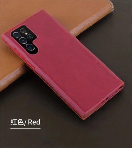 For Samsung S23 Ultra G-Case PU Leather Flip Case in Red