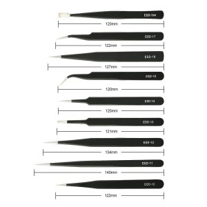ESD Antistatic Tweezer Set Professional 9 Piece with Carry Case
