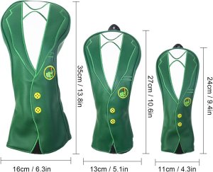 Green Jacket Design Driver #1 #3 #5 Headcovers 3Pcs