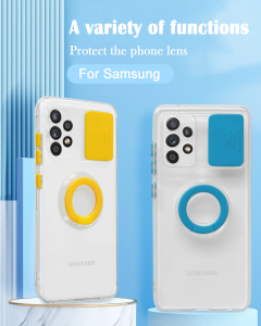 Case For Samsung S21 Yellow With Camera Protection Hand Ring