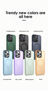Case For iPhone 14 Pro 15 Pro Matcha Green Smart Charging Silicone Case