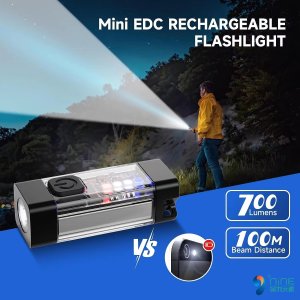 Mini Torch Flash Light Rechargeable Multipurpose Keychain EDC