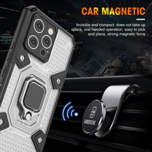 Case For iPhone 13 Shockproof Case with Magnetic Ring Holder Grey