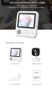 2.8 inch Wireless Video Night Vision Baby Monitor Security Camera