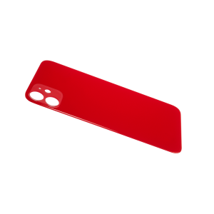 Glass Back For iPhone 11 Plain in Red