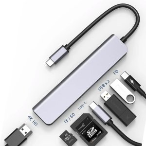 Type C Hub with 4K HDMI Adapter USB 3.1 USB 3.0 USB 2.0 SD TF 7 in 1