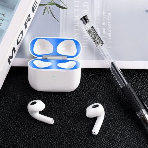Seal Protection For Airpod 3 Metal Dust Proof Guard Sticker in Purple