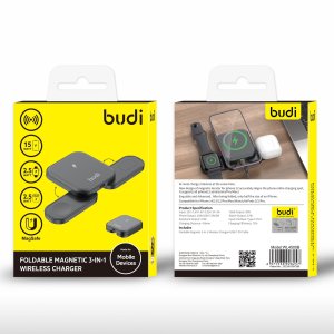 BUDI Magnetic Wireless Car Charger 15W Mobile Phone Car Dual-use