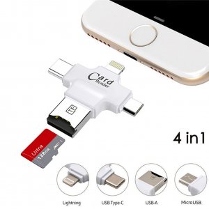 MicroSD Card Reader For iPhone Type C and Micro USB OTG