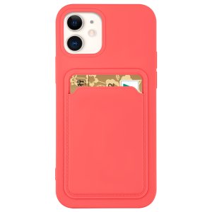 Case For iPhone 13 With Silicone Card Holder Pink Citrus