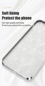 Case For iPhone 13 Pro in White Luxury Plating Magnetic Car Ring