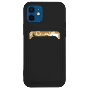 Case For iPhone 13 Pro Max With Silicone Card Holder Black