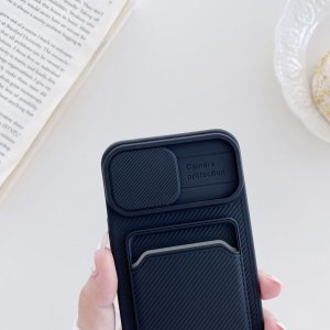 Case For iPhone 11 Pro in Blue Ultra thin Case with Card slot Camera shutter