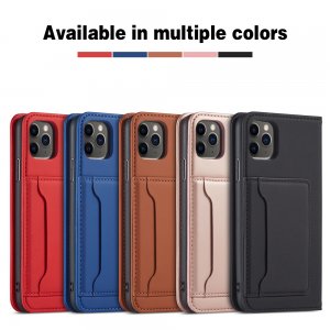 Case For iPhone 12 Pro Max 6.7 Brown Luxury PU Leather Wallet Flip Card Cover