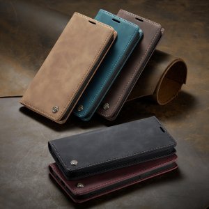 Flip Case For iPhone 13 Mini Wallet in Beige Handmade Leather Magnetic Flip