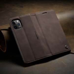 Flip Case For iPhone 13 Pro Wallet in Brown Handmade Leather Magnetic Flip