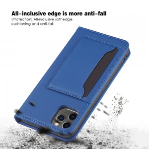Case For iPhone 12 Pro Max 6.7 Blue Luxury PU Leather Wallet Flip Card Cover