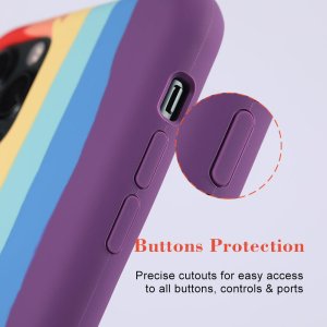 Case For iPhone 12 ProMax 6.7 Gay Pride Rainbow Multicoloured Silicone