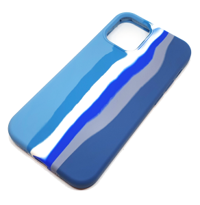 Case For iPhone 12 Mini Rainbow Blue Whale Liquid Silicone Cover
