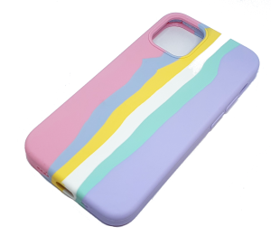 Case For iPhone 12 Mini Liquid Silicone Cover Rainbow Brighton Rock