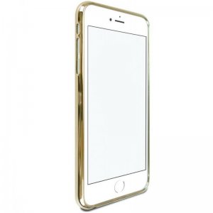 Case For iPhone 6 Plus 6s Plus Clear Silicone With Gold Edge