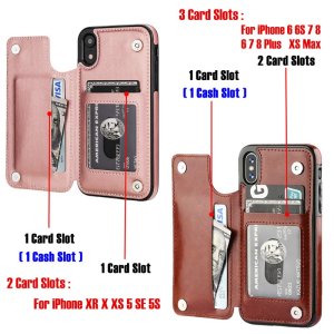 Case For iPhone 14 Plus 15 Plus in Black Flip Leather Multi Card Holder