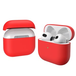 Case For Apple Airpod 3 Silicone Cover Skin in Red Earphone Charger Cases UK