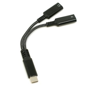 Type C to Type C Headphone and Type C Charger Socket Adapter 10W