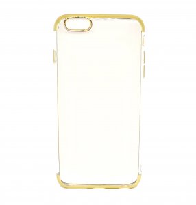For iPhone 6 Plus / 6s Plus - Clear Silicone Case With Gold Trim
