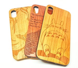 Cases For iPhone XS MAX Silicone With a Wooden Design Pack of 6
