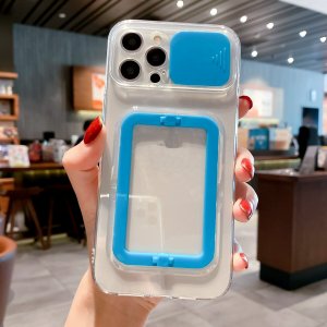 Case For iPhone 13 in Blue Camera Lens Protection