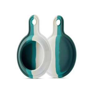 Holder Case For AirTag Silicone Protector in Rainbow Teal Green