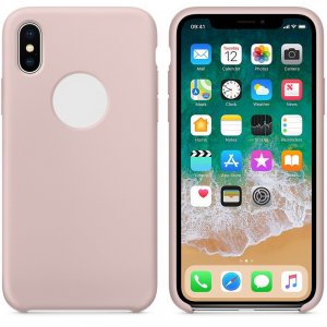 Smooth Liquid Silicone Case For Apple iPhone X Pink Sand