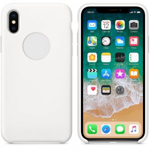 Smooth Liquid Silicone Case For Apple iPhone X White