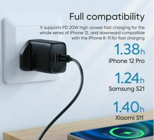 Budi 20W USB C Power Adapter Fast Charging Plug For Smart Phones
