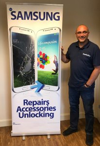 Phone Repair Pull Up Banner Stand Accessories Unlocking For Samsung Repairs