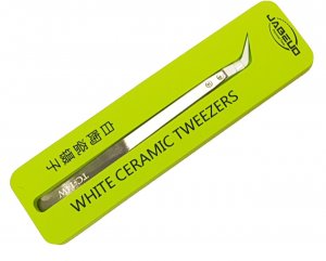 Heat Resistant Tweezers Jabeud TC 14W Angled Ceramic For IC Removal