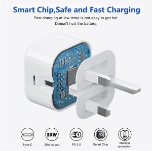 20W Fast Charger For iPhone Samsung iPad Uk Charger USB Folding Plug