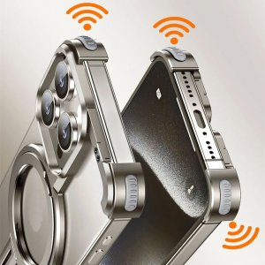 Alloy Corner Pad Camera Protector For iPhone 15 Pro Premium Black Metal