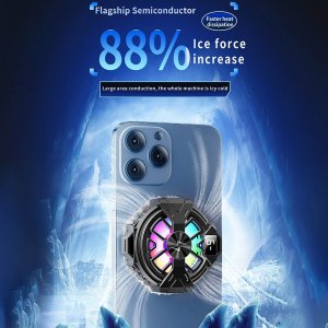 Magnetic Cooler Cell Phone Radiator Cooling Fan Portable for iPhone iOS/Android