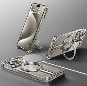 Alloy Corner Pad Camera Protector For iPhone 15 Pro Premium Bronze Metal