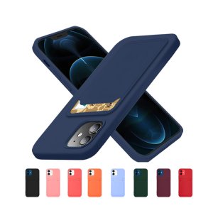 Case For iPhone 11 With Silicone Card Holder Navy