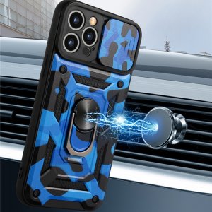 Case For iPhone 13 Pro in Blue Hybrid Armoured Cover Shockproof
