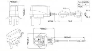 Phihong UK AC Power Adapter Plug 5V 1A Mini USB PSAA05K-050