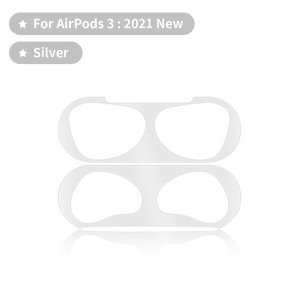Seal Protection For Airpod 3 Metal Dust Proof Guard Sticker Silver