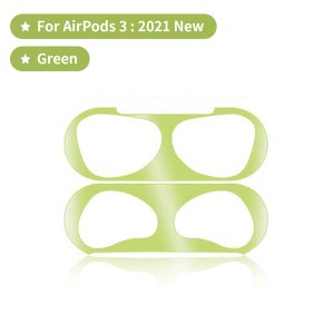 Seal Protection For Airpod 3 Metal Dust Proof Guard Sticker in Green