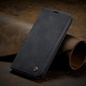 Flip Case For iPhone 13 Mini Wallet in Black Handmade Leather Magnetic Flip